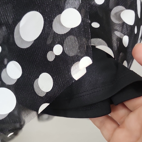 Lane Bryant Black and White Polka Dot Retro A-Line Skirt Size 14-16 NWT - Picture 3 of 6
